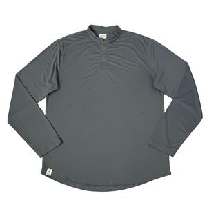Mantra Catalyst Polo Shirt Henley Long Sleeve Performance Golf Gray